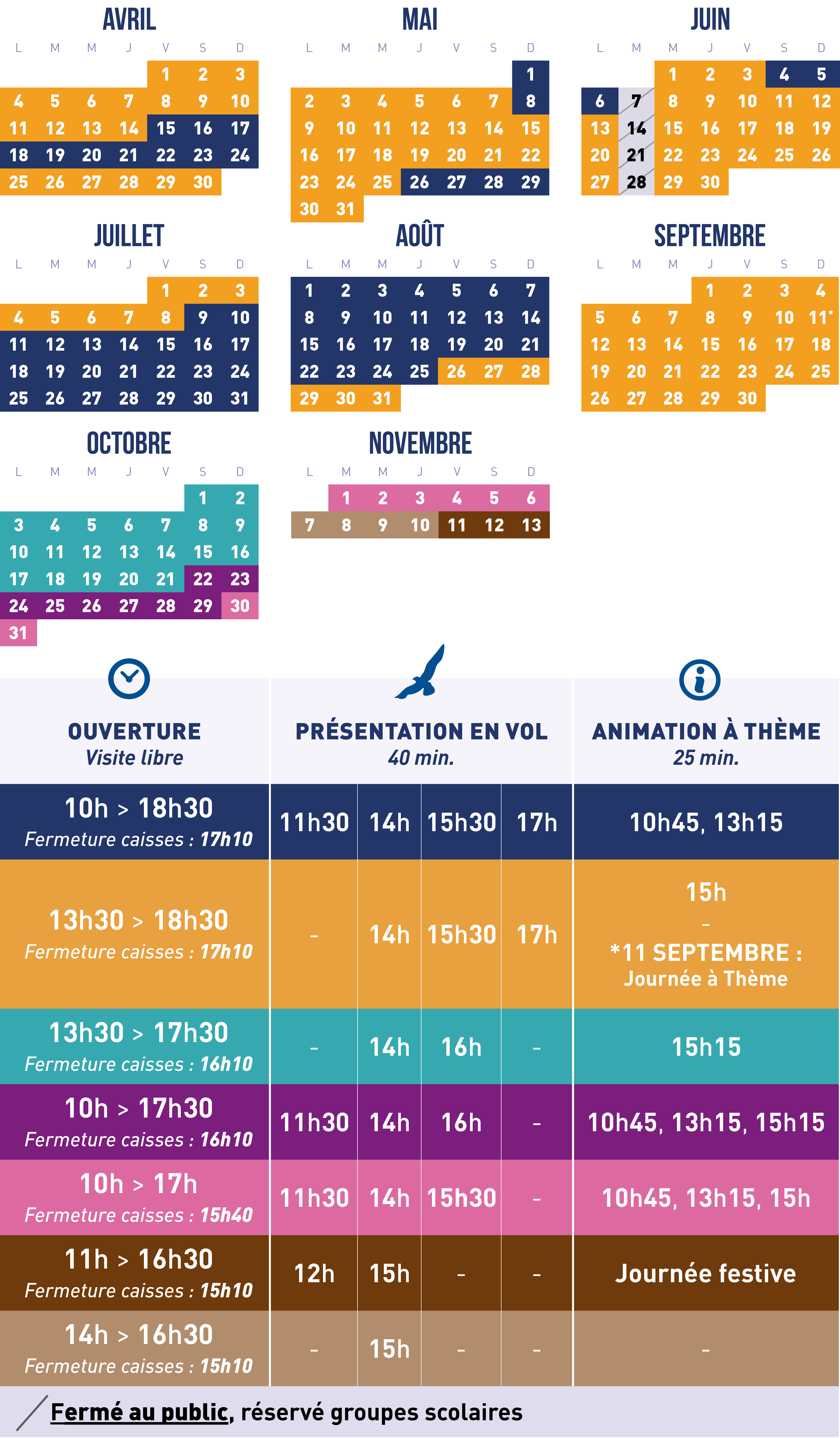 Horaires volerie des aigles 2022 FR 260422 Horaires volerie des aigles 2022 FR 260422